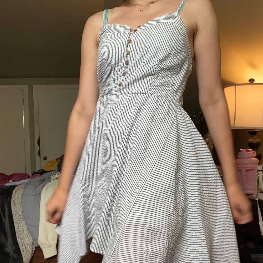 Black and white stripped dress